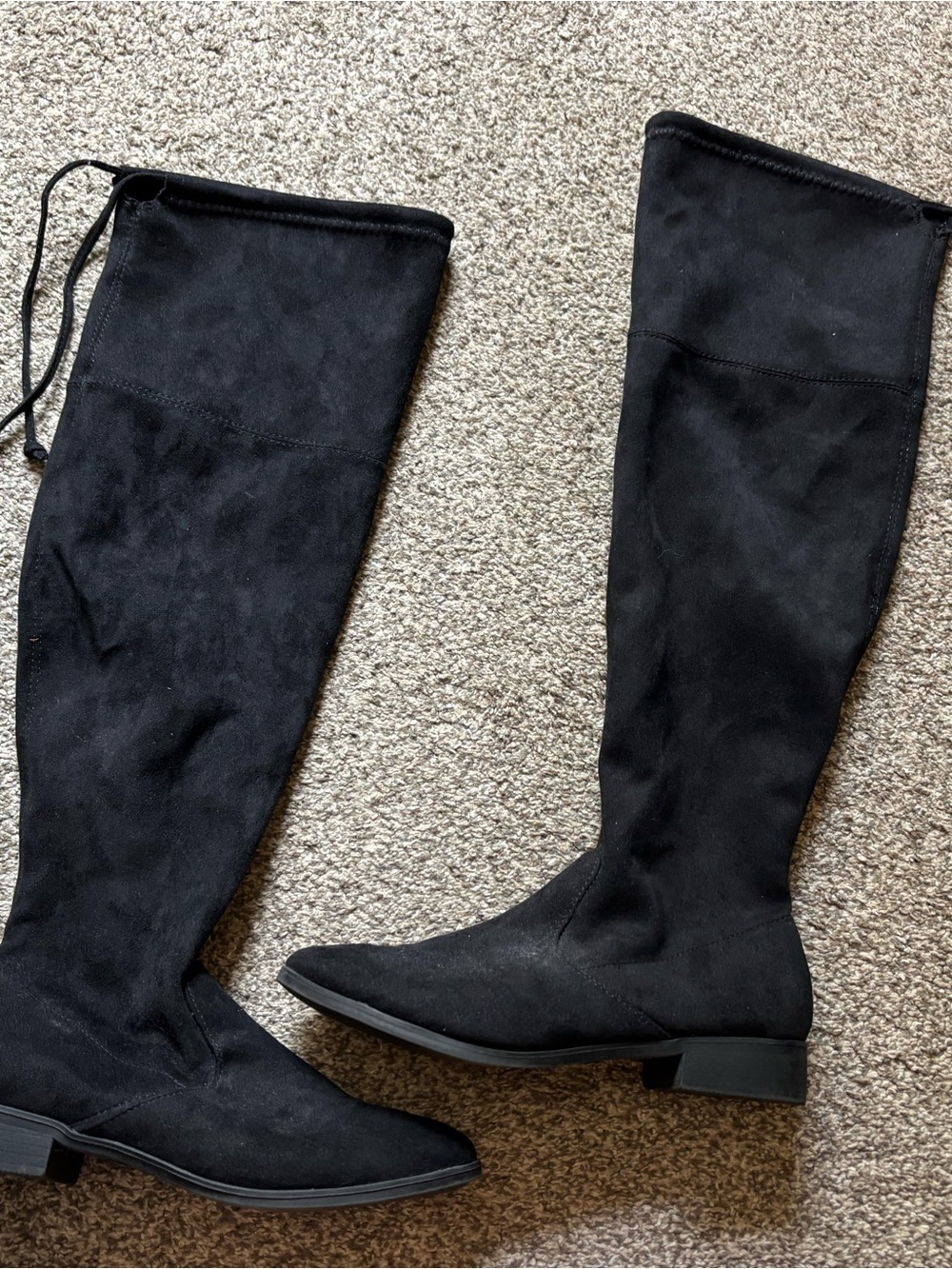 Time and Tru Black Over-the-Knee Flat Boots
